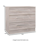 Ellington 3 Drawer Chest Grey Oak from Roseland Furniture