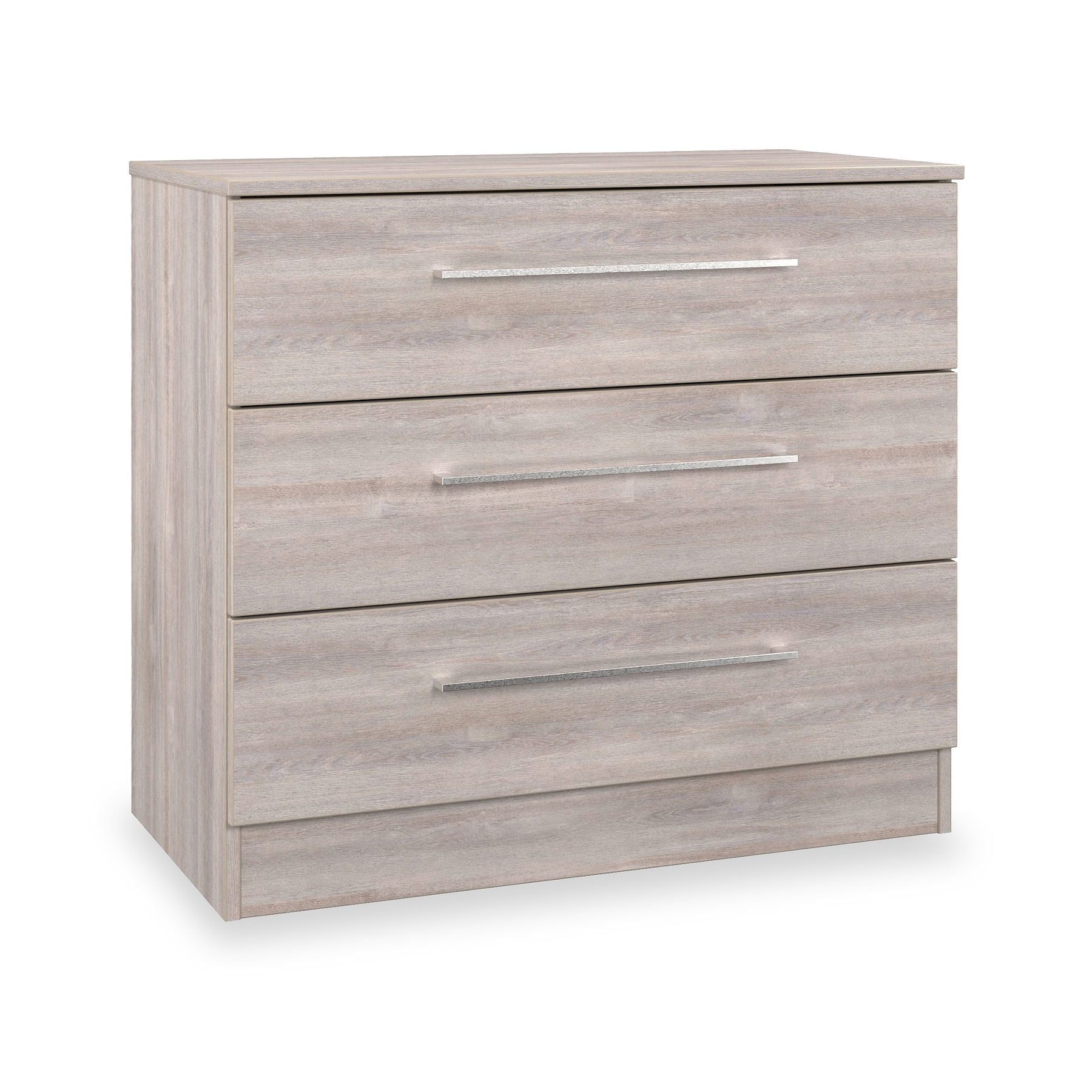 Ellington 3 Drawer Chest Grey Oak from Roseland Furniture