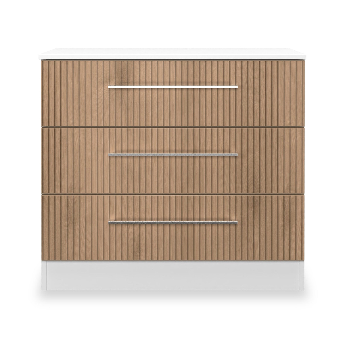 Ellington 3 Drawer Chest Slatted Effect White from Roseland Furniture