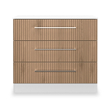 Ellington 3 Drawer Chest Slatted Effect White from Roseland Furniture