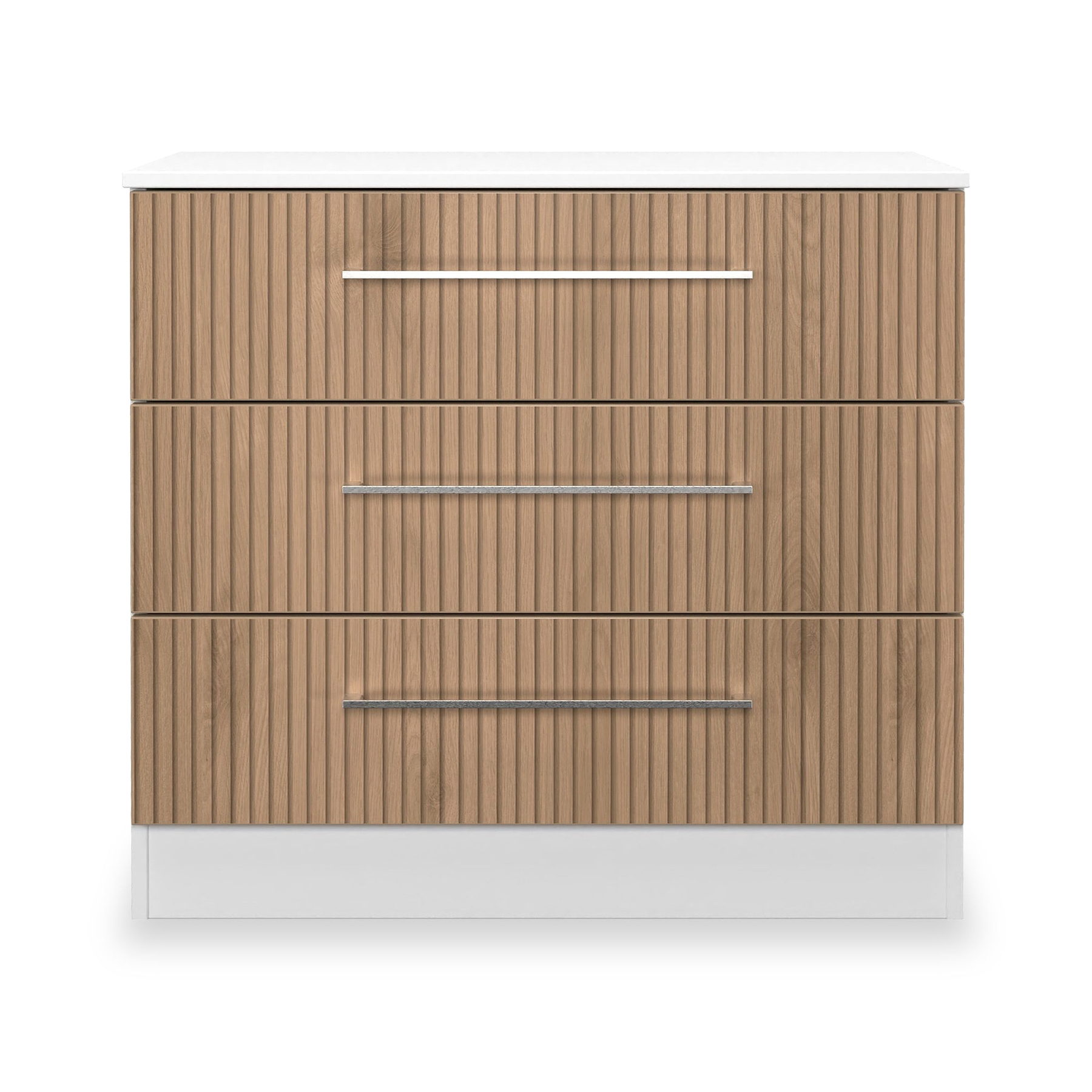 Ellington 3 Drawer Chest Slatted Effect White from Roseland Furniture