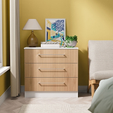 Ellington 3 Drawer Chest Slatted Effect White from Roseland Furniture