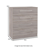Ellington 4 Drawer Chest Grey Oak from Roseland Furniture