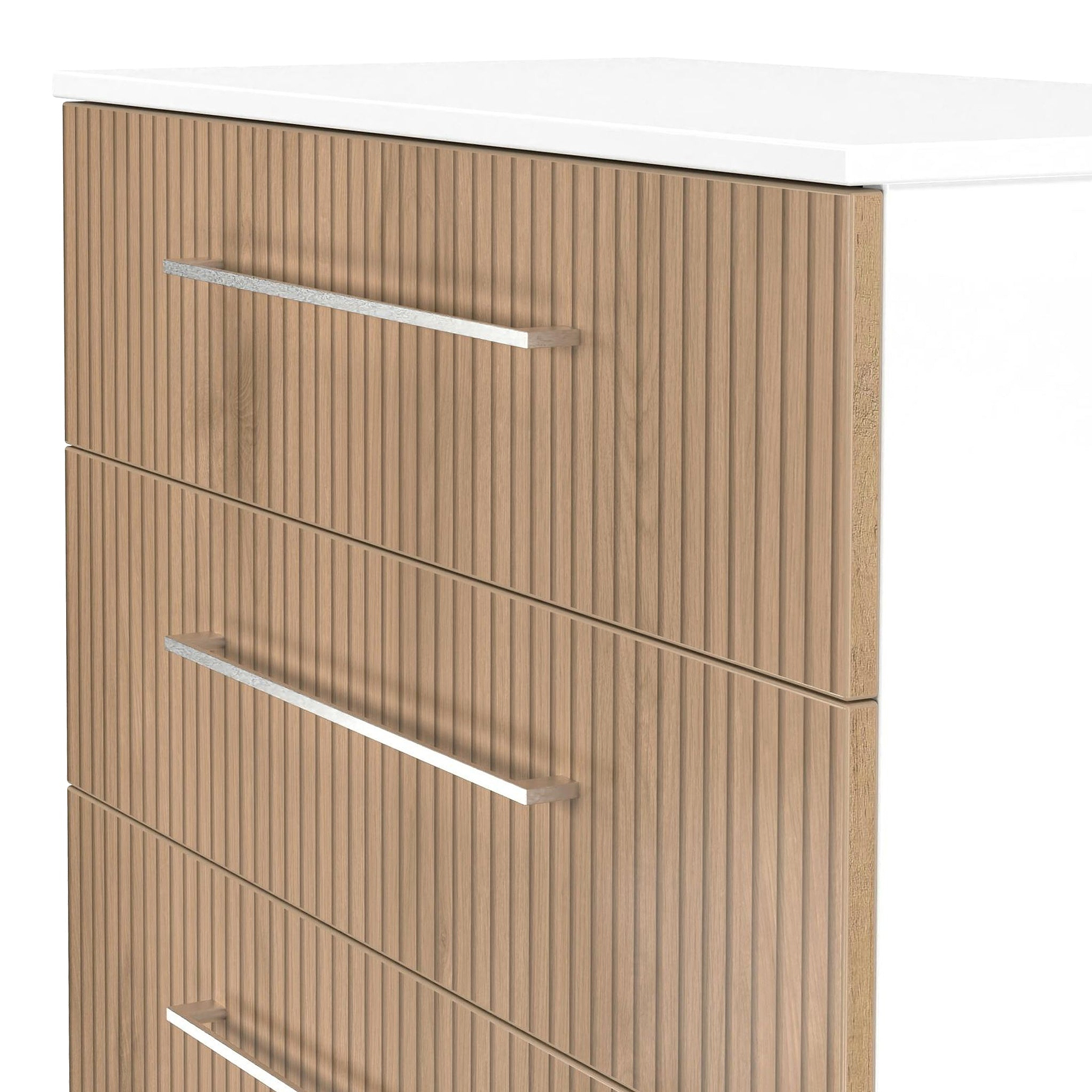 Ellington 4 Drawer Chest Slatted Effect White from Roseland Furniture