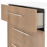 Ellington 4 Drawer Chest Slatted Effect White from Roseland Furniture