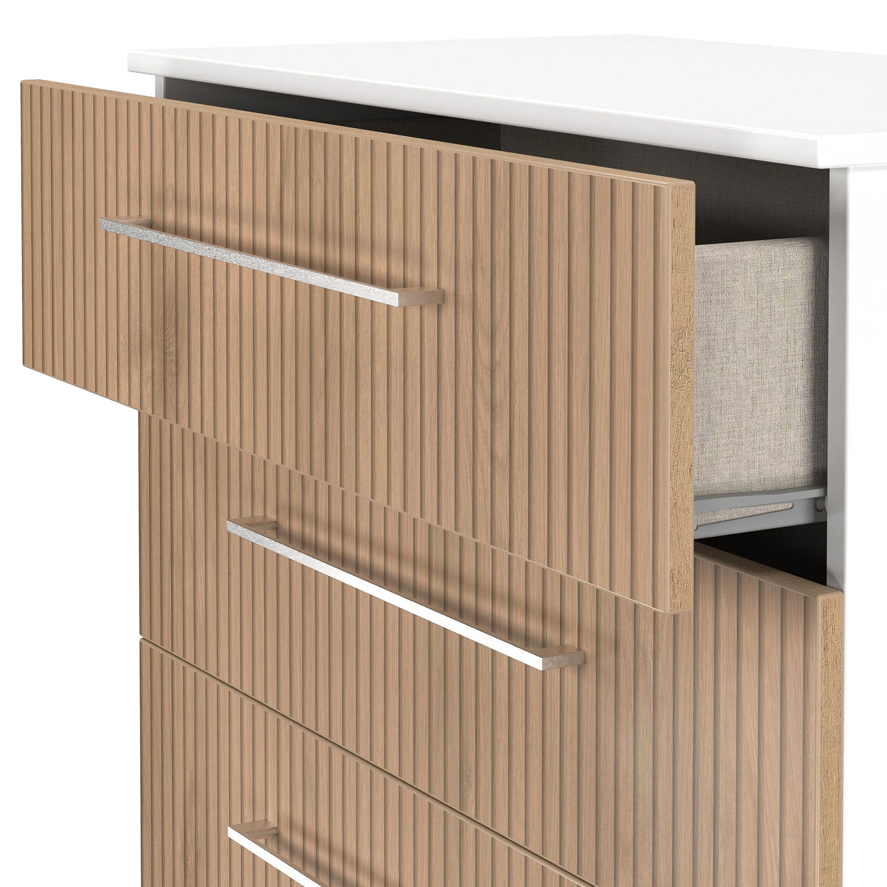 Ellington 4 Drawer Chest Slatted Effect White from Roseland Furniture