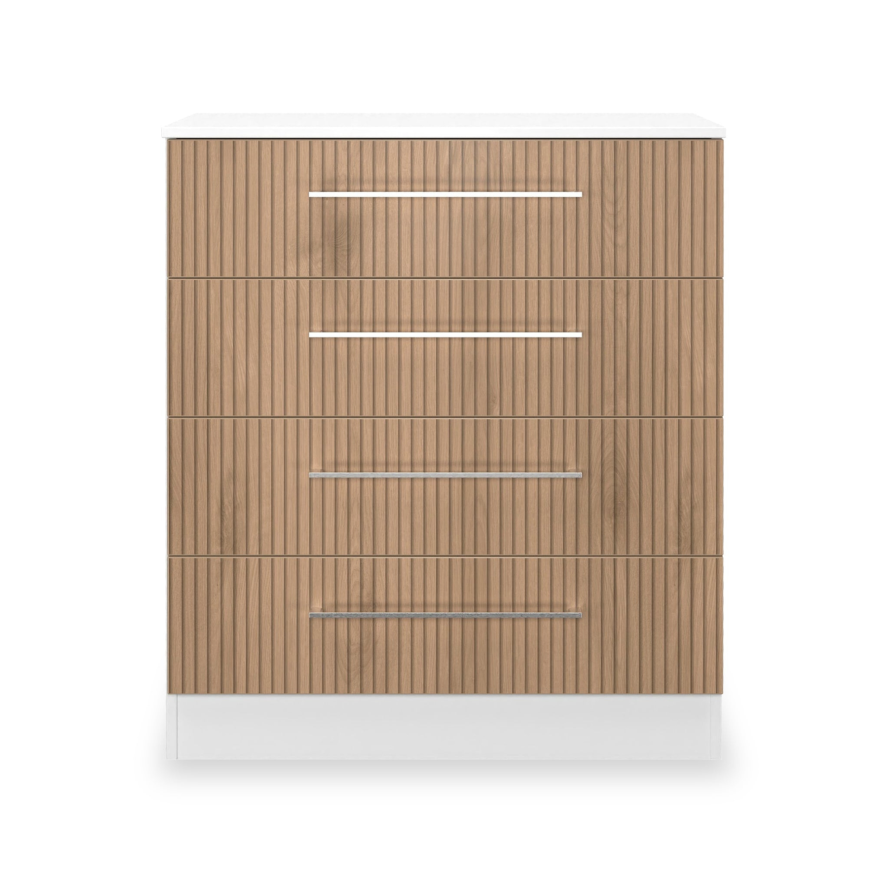 Ellington 4 Drawer Chest Slatted Effect White from Roseland Furniture