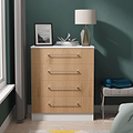 Ellington 4 Drawer Chest Slatted Effect White from Roseland Furniture