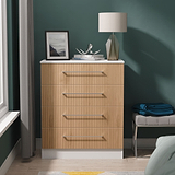 Ellington 4 Drawer Chest Slatted Effect White from Roseland Furniture
