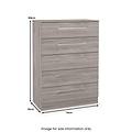 Ellington 5 Drawer Chest Grey Oak from Roseland Furniture