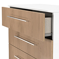 Ellington 5 Drawer Chest Slatted Effect White from Roseland Furniture