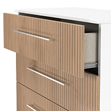 Ellington 5 Drawer Chest Slatted Effect White from Roseland Furniture