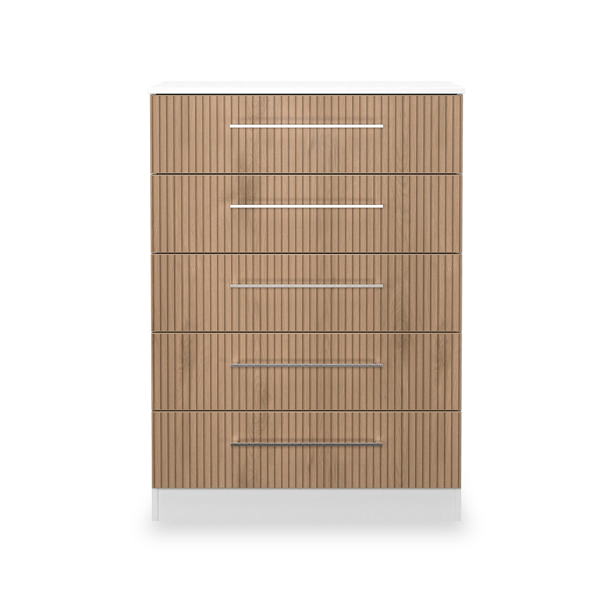 Ellington 5 Drawer Chest Slatted Effect White from Roseland Furniture