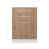 Ellington 5 Drawer Chest Slatted Effect White from Roseland Furniture