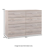 Ellington 6 Drawer Wide Chest Grey Oak from Roseland Furniture