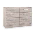 Ellington 6 Drawer Wide Chest Grey Oak from Roseland Furniture