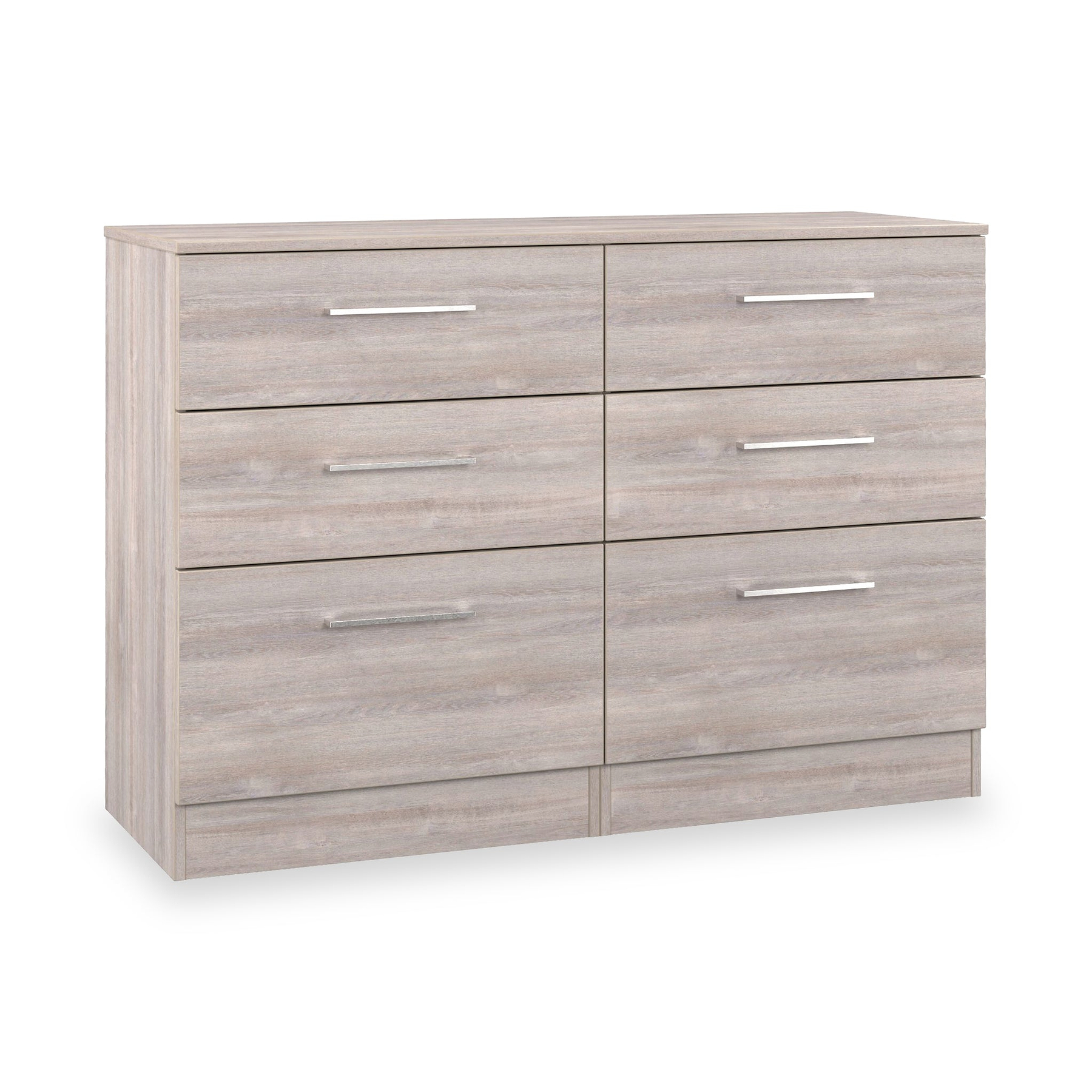 Ellington 6 Drawer Wide Chest Grey Oak from Roseland Furniture