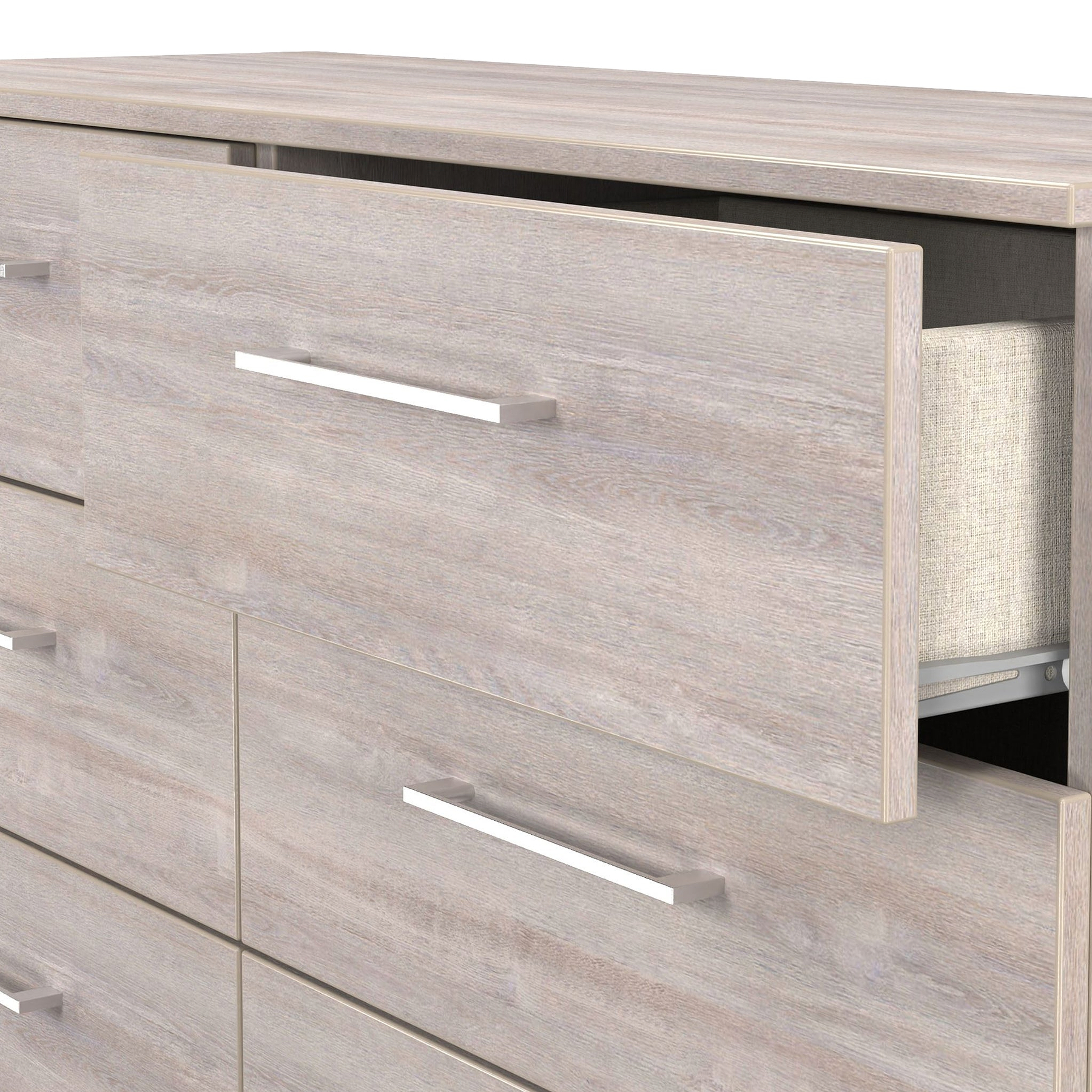 Ellington 6 Drawer Wide Chest Grey Oak from Roseland Furniture