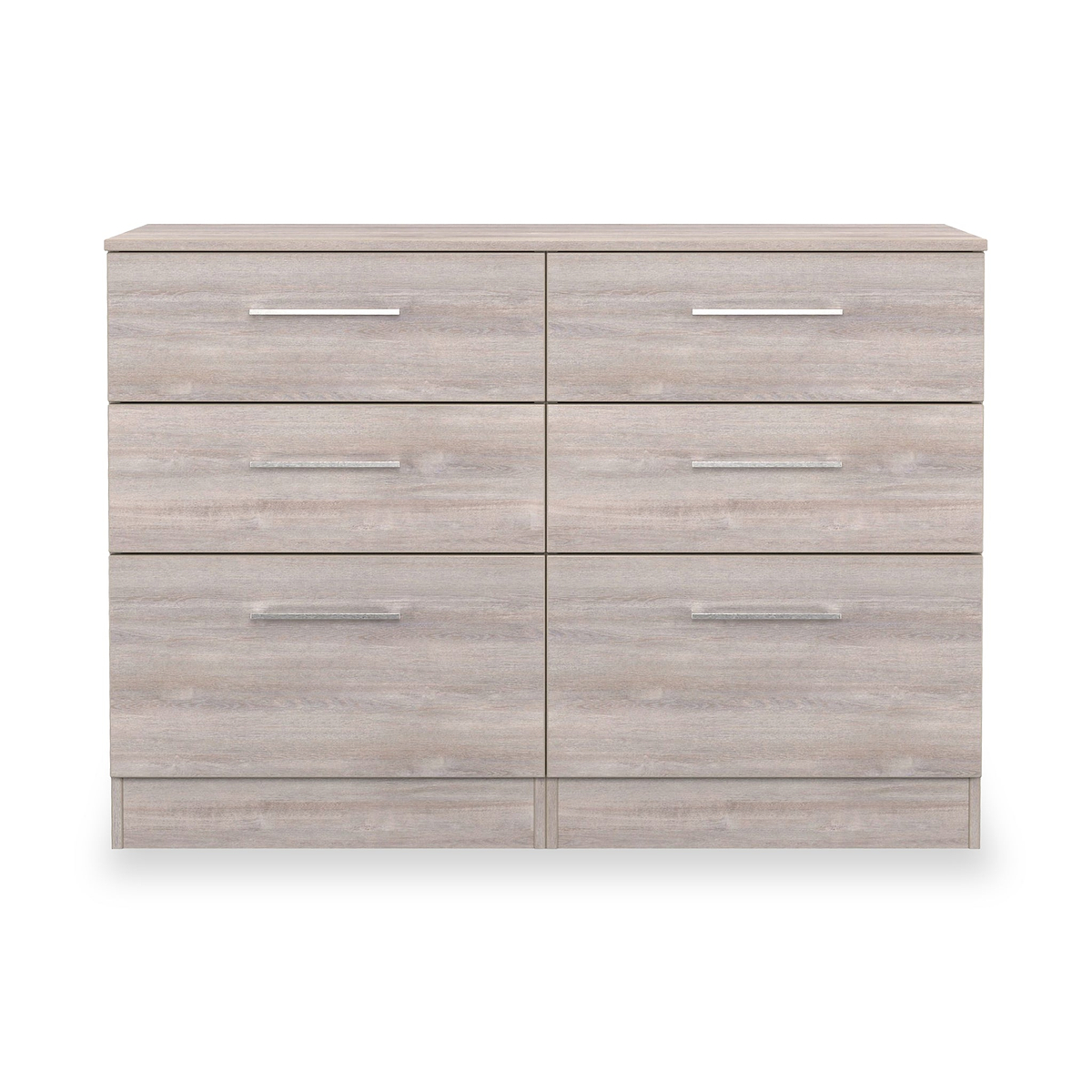 Ellington 6 Drawer Wide Chest Grey Oak from Roseland Furniture