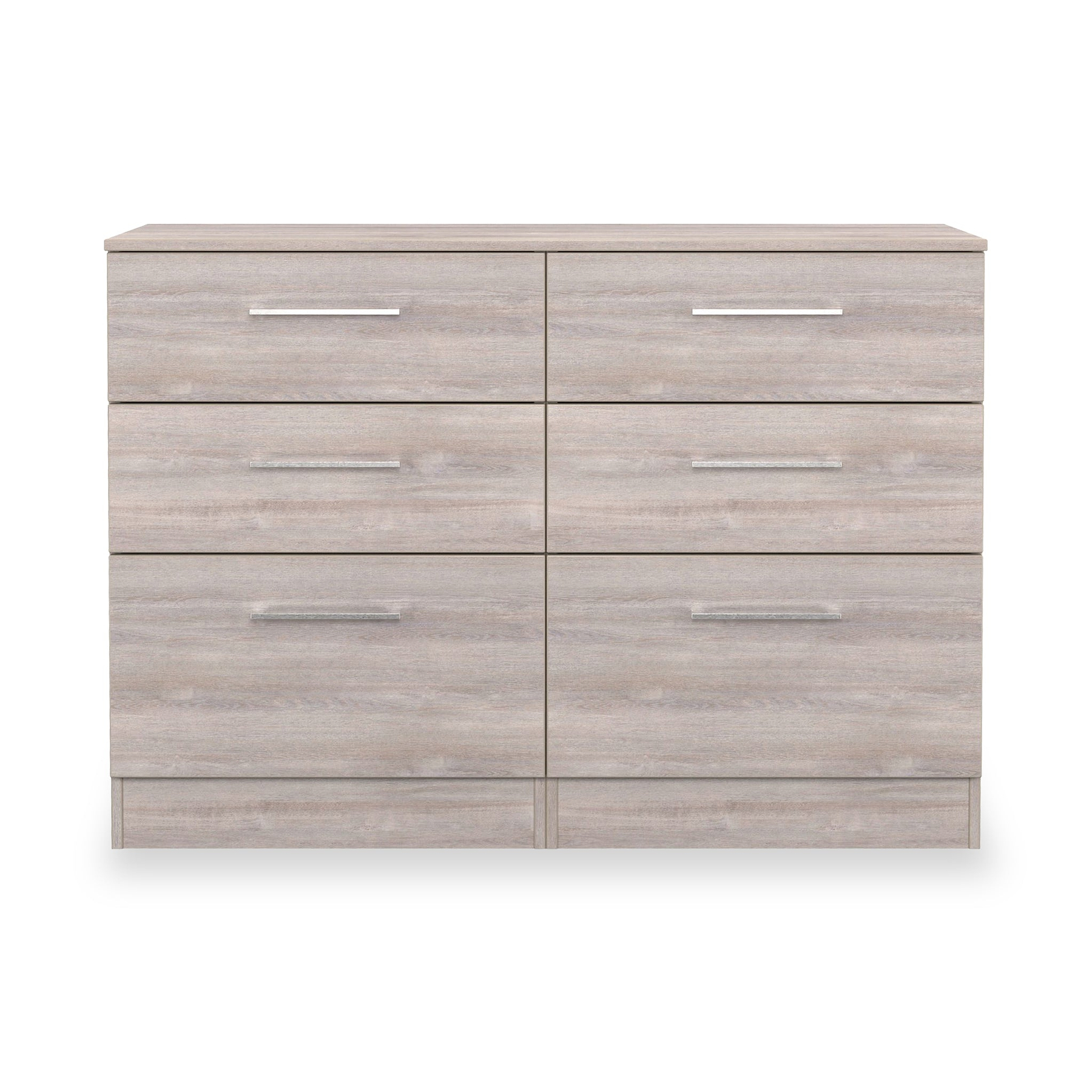 Ellington 6 Drawer Wide Chest Grey Oak from Roseland Furniture