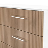 Ellington 6 Drawer Wide Chest Slatted Effect White from Roseland Furniture
