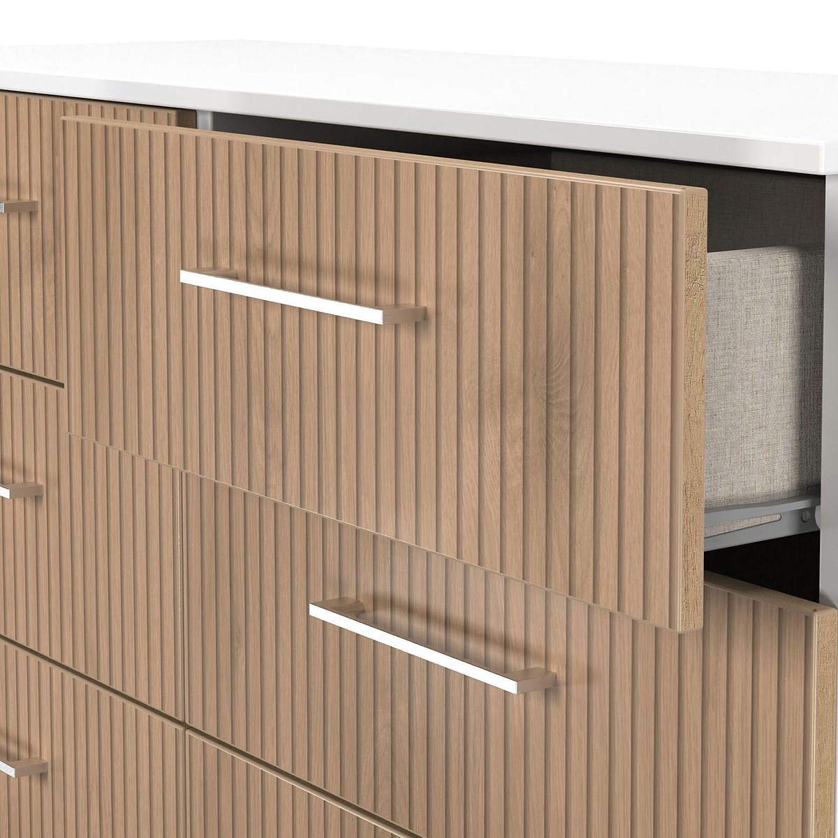 Ellington 6 Drawer Wide Chest Slatted Effect White from Roseland Furniture