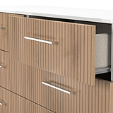 Ellington 6 Drawer Wide Chest Slatted Effect White from Roseland Furniture