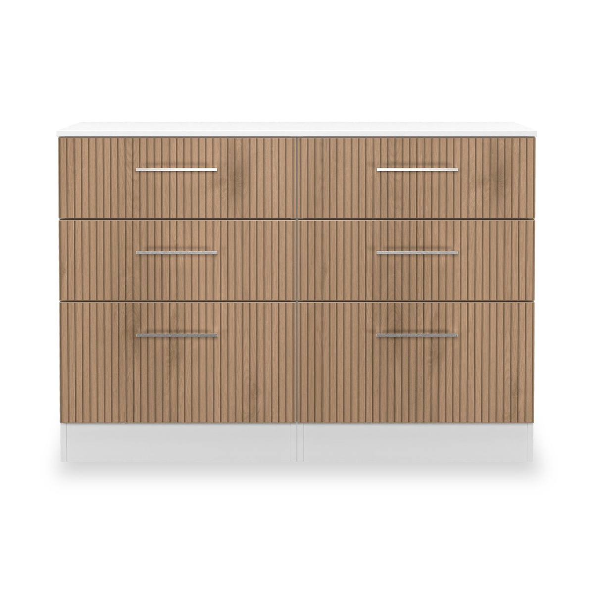 Ellington 6 Drawer Wide Chest Slatted Effect White from Roseland Furniture