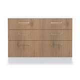 Ellington 6 Drawer Wide Chest Slatted Effect White from Roseland Furniture