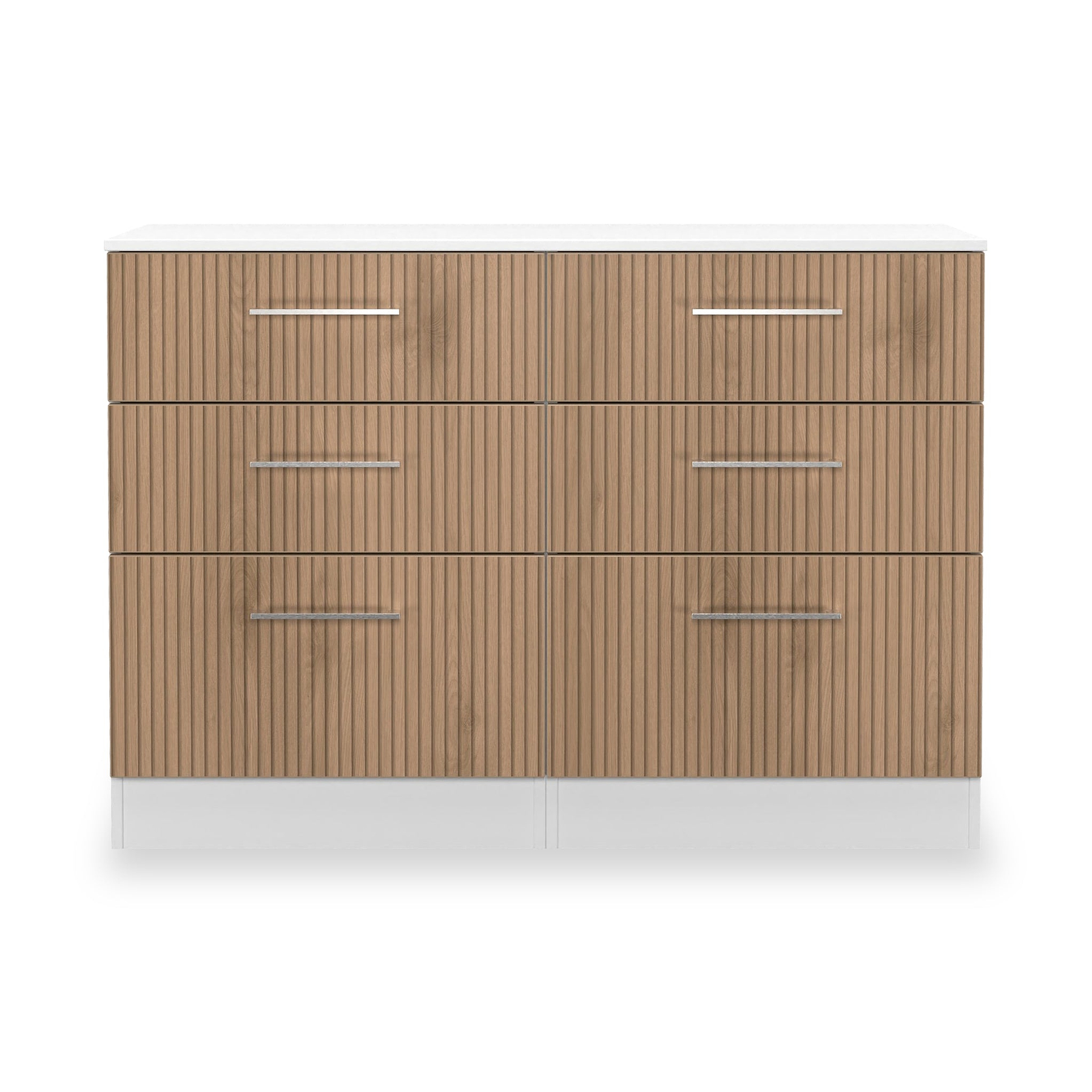 Ellington 6 Drawer Wide Chest Slatted Effect White from Roseland Furniture