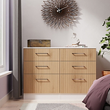 Ellington 6 Drawer Wide Chest Slatted Effect White from Roseland Furniture