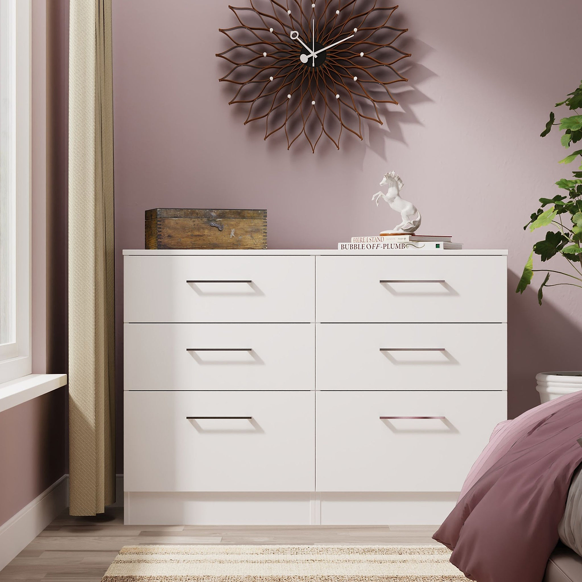 Ellington 6 Drawer Wide Chest White from Roseland Furniture
