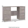Ellington 6 Drawer Desk Grey Oak from Roseland Furniture
