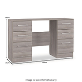 Ellington 6 Drawer Desk Grey Oak from Roseland Furniture