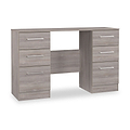 Ellington 6 Drawer Desk Grey Oak from Roseland Furniture