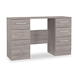 Ellington 6 Drawer Desk Grey Oak from Roseland Furniture