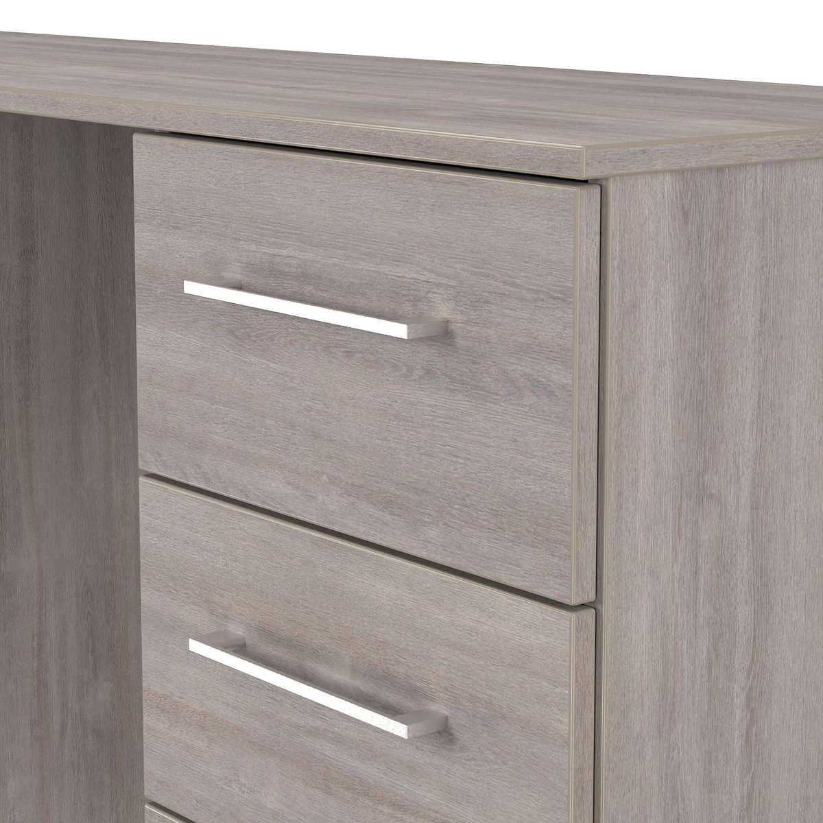 Ellington 6 Drawer Desk Grey Oak from Roseland Furniture