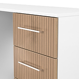 Ellington 6 Drawer Desk Slatted Effect White from Roseland Furniture