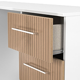 Ellington 6 Drawer Desk Slatted Effect White from Roseland Furniture