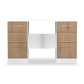 Ellington 6 Drawer Desk Slatted Effect White from Roseland Furniture
