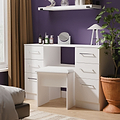 Ellington 6 Drawer Desk White from Roseland Furniture