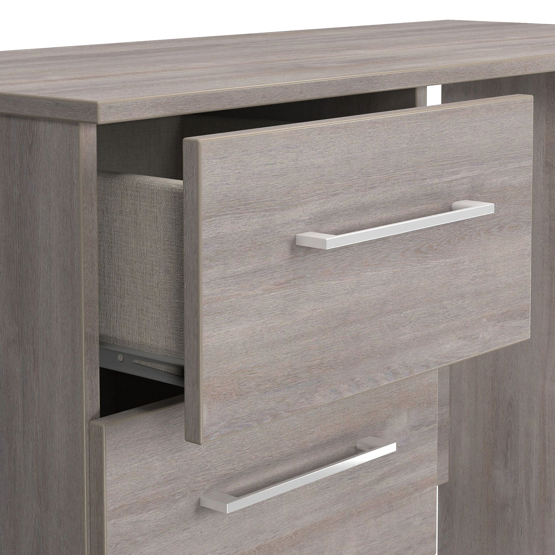Ellington 3 Drawer Dressing Table Grey Oak from Roseland Furniture