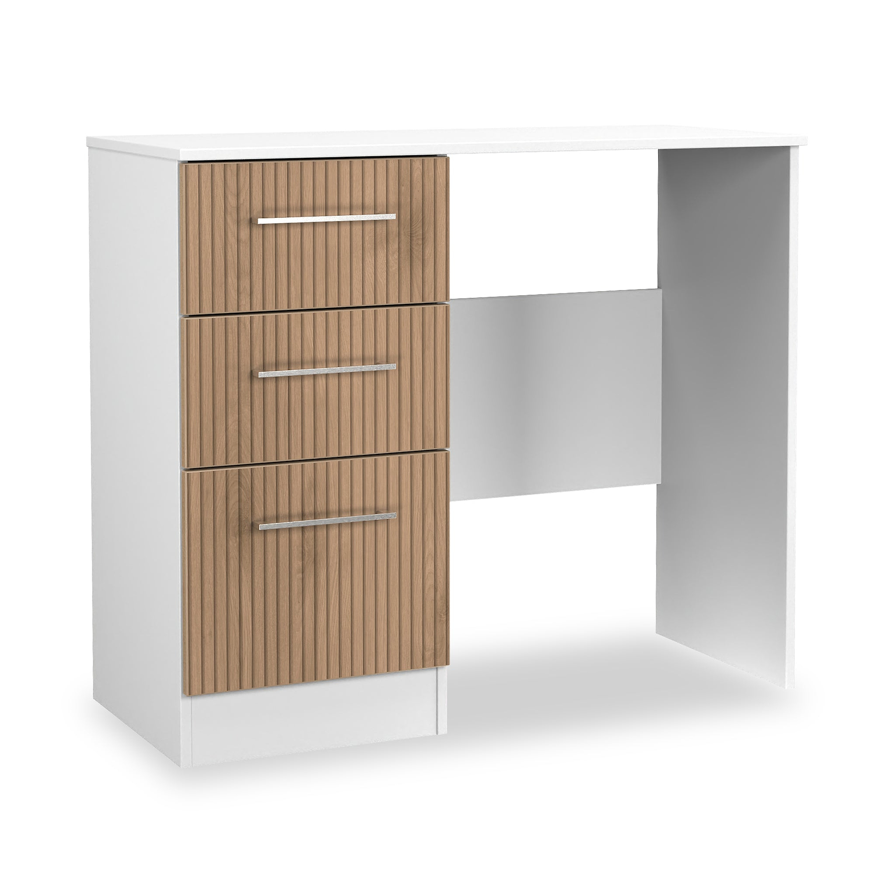 Ellington 3 Drawer Dressing Table Slatted Effect White from Roseland Furniture