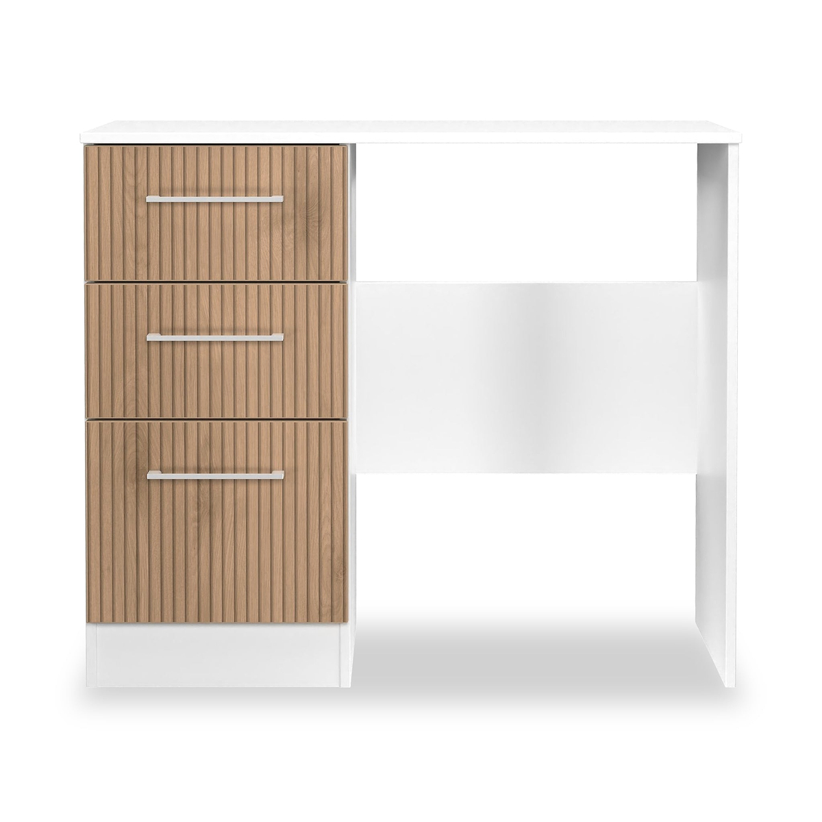 Ellington 3 Drawer Dressing Table Slatted Effect White from Roseland Furniture
