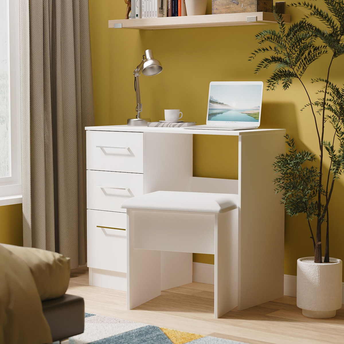 Ellington 3 Drawer Dressing Table White from Roseland Furniture