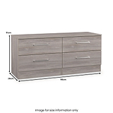 Ellington 4 Drawer Low Storage Unit Grey Oak from Roseland Furniture