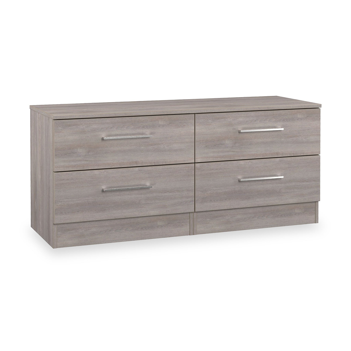 Ellington 4 Drawer Low Storage Unit Grey Oak from Roseland Furniture