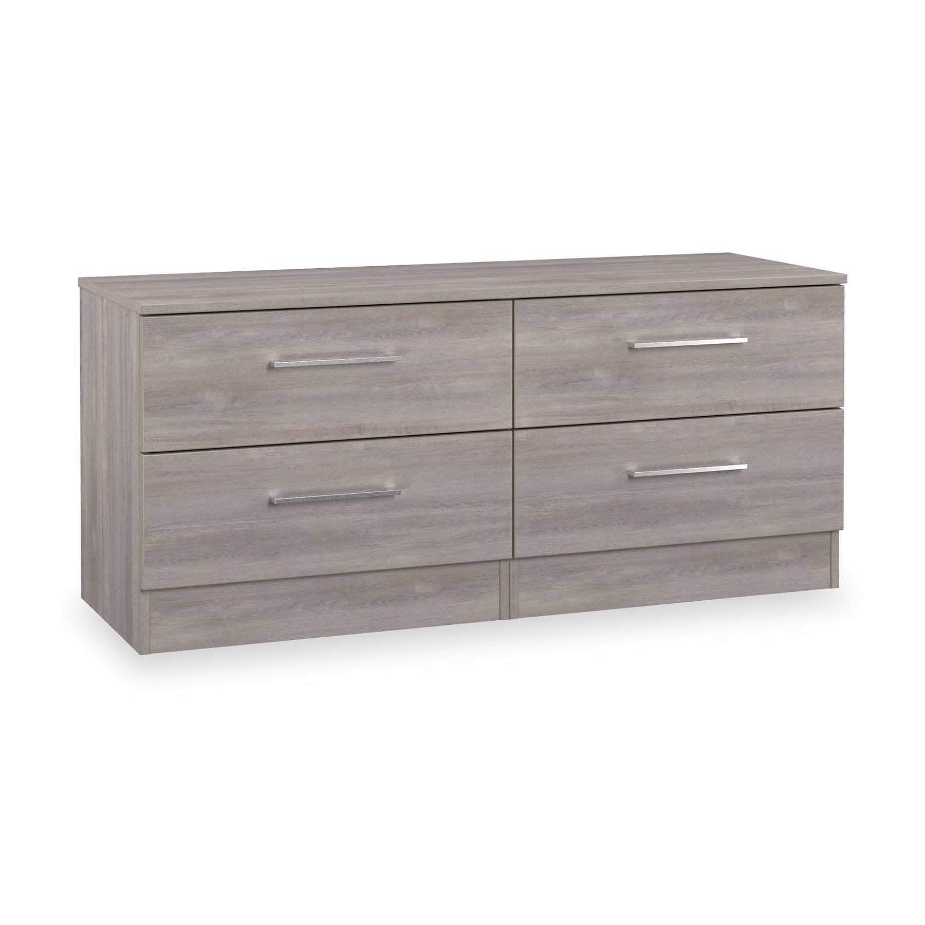 Ellington 4 Drawer Low Storage Unit Grey Oak from Roseland Furniture
