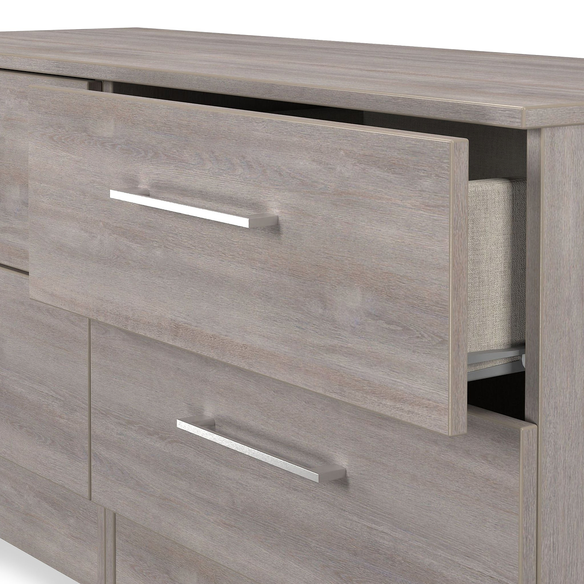 Ellington 4 Drawer Low Storage Unit Grey Oak from Roseland Furniture