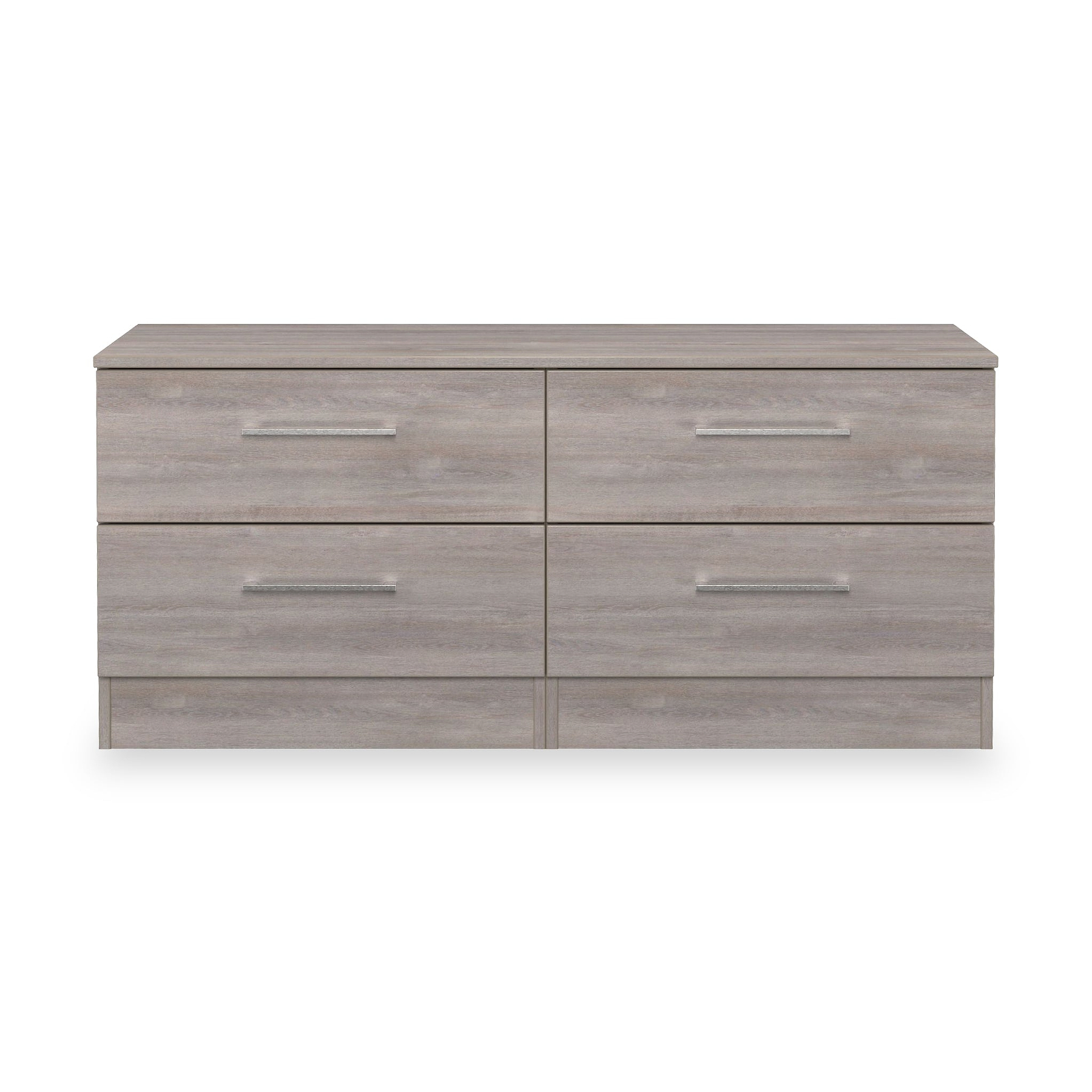 Ellington 4 Drawer Low Storage Unit Grey Oak from Roseland Furniture